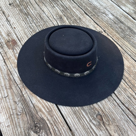 Charlie 1 Horse Accessories - Charlie One Horse Black Hat with Silver Embellishments High Desert